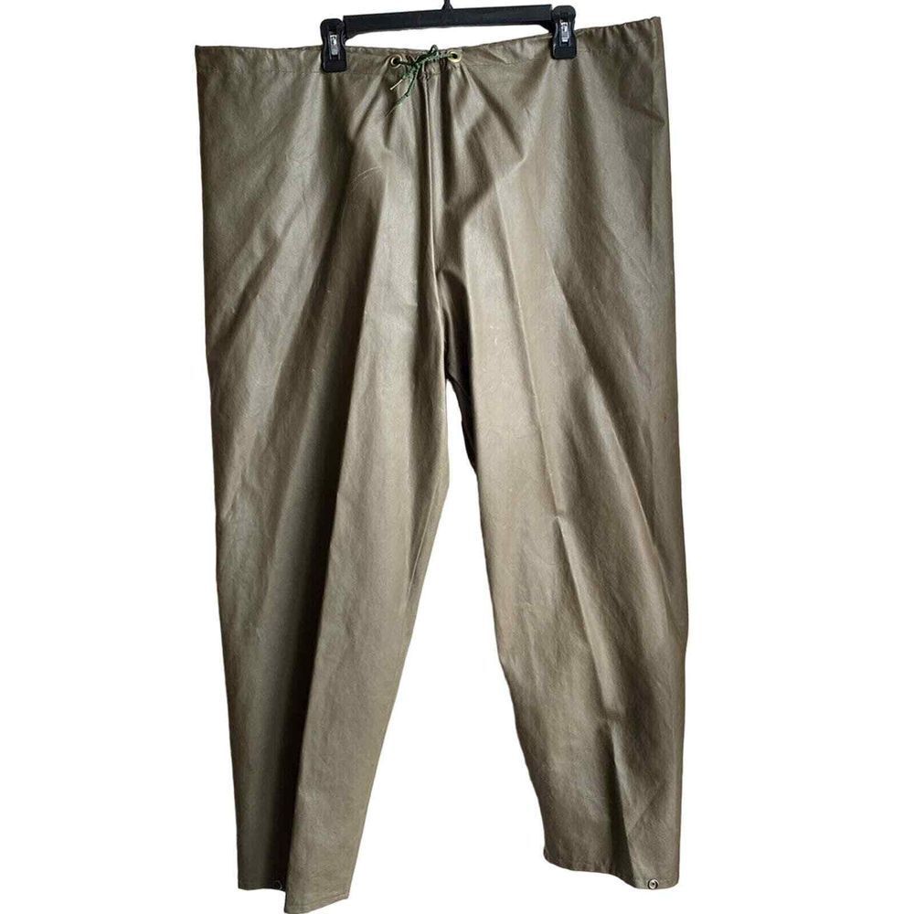 Vintage Hunting Pants Waders Mens‎ Large Vinyl Military green Gorpcore Utility
